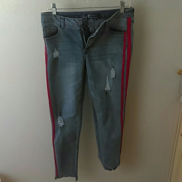 Red Stripe Jeans - Picture 1 of 4
